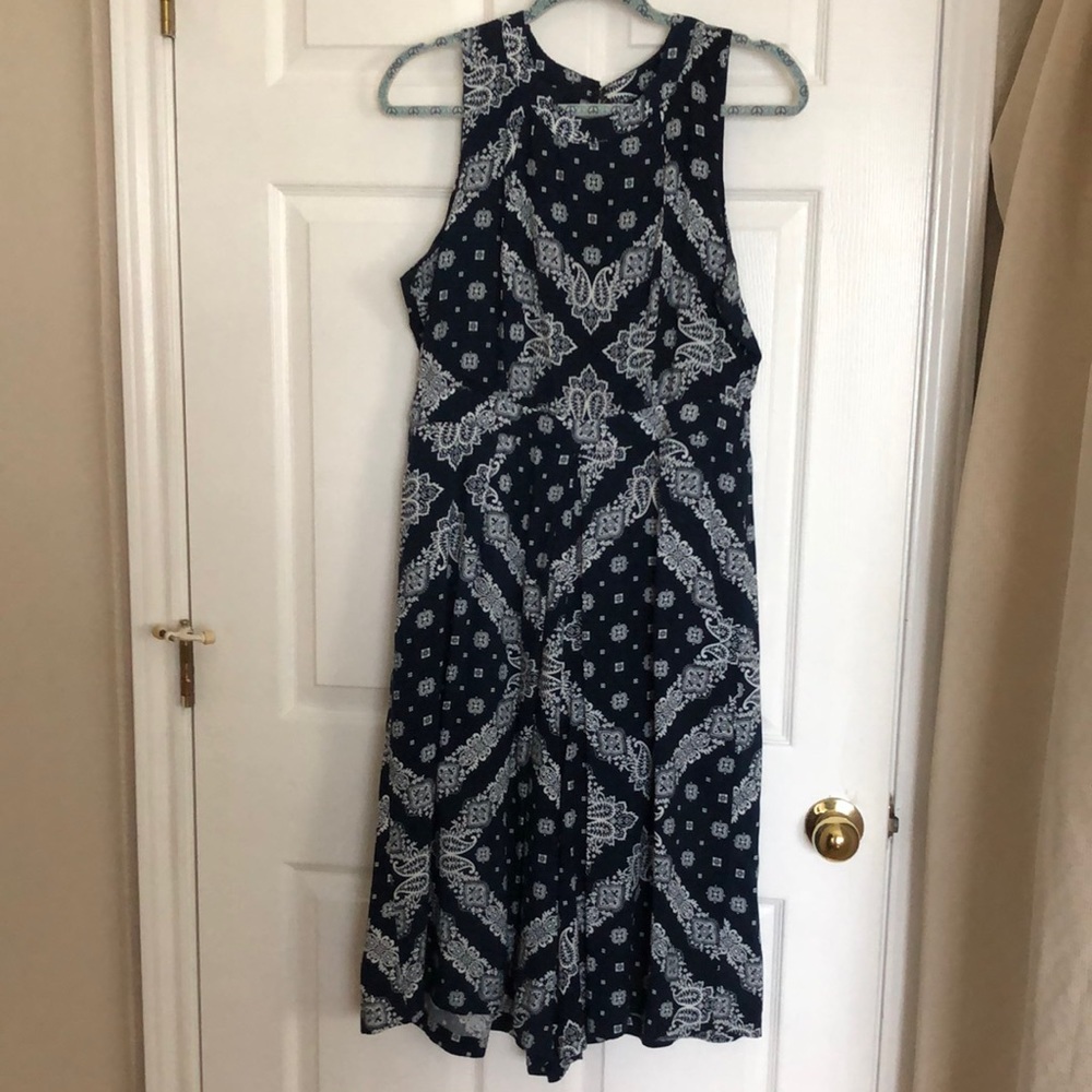 Esley blue bandana print romper size large